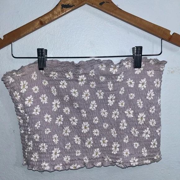 Floral Tube Top in Purple and White - Picture 2 of 2